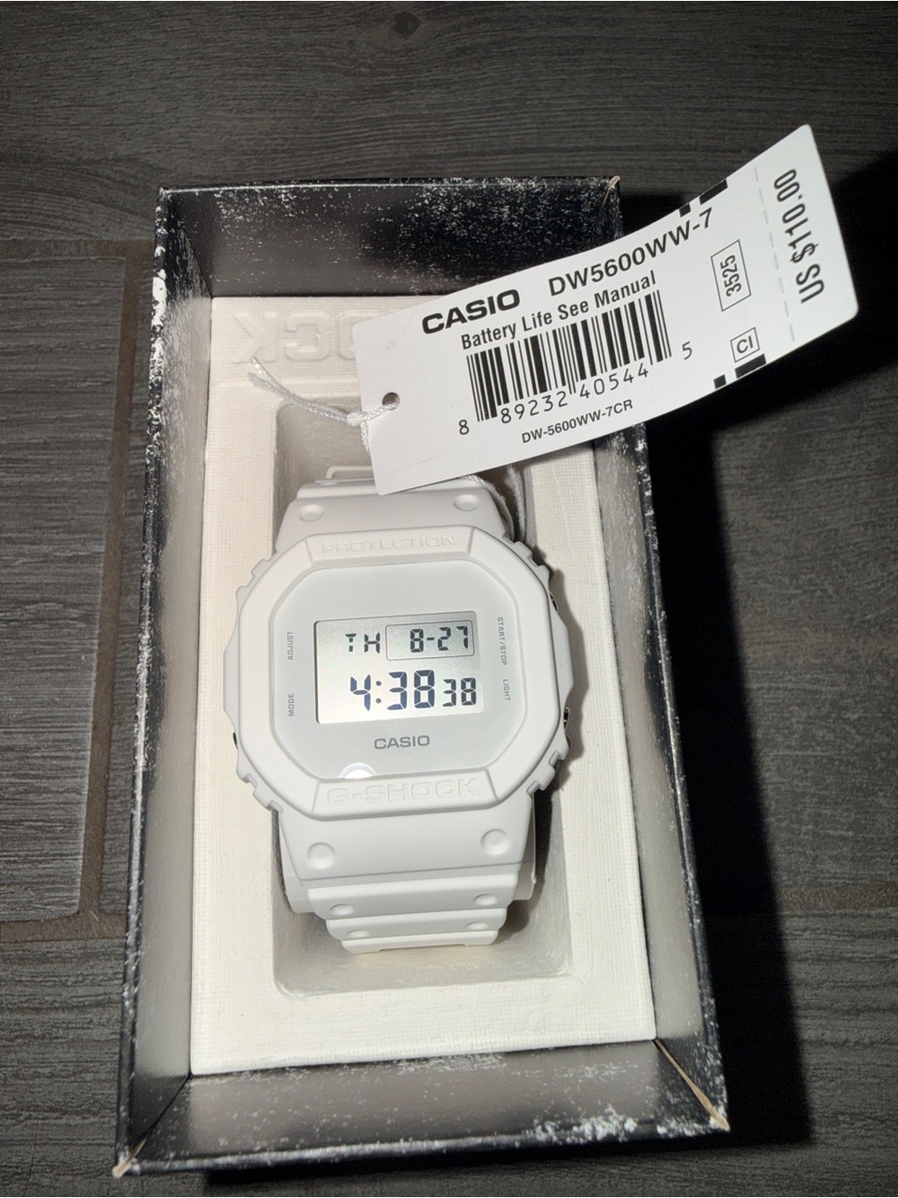 Casio G-SHOCK DW-5600WW-7CR All White Digital Watch NWT